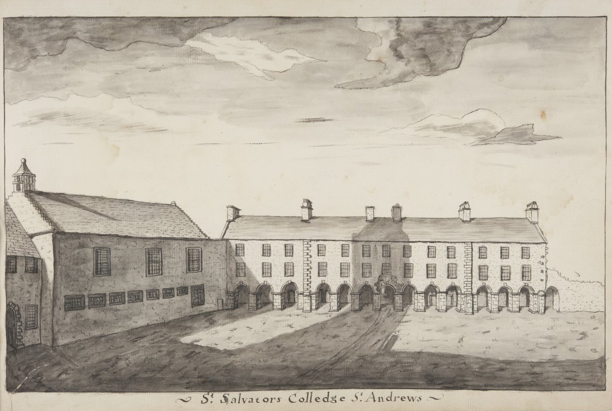 St Andrews Delineado - St Salvators Colledge St Andrews (caneta e papel) de John Oliphant
