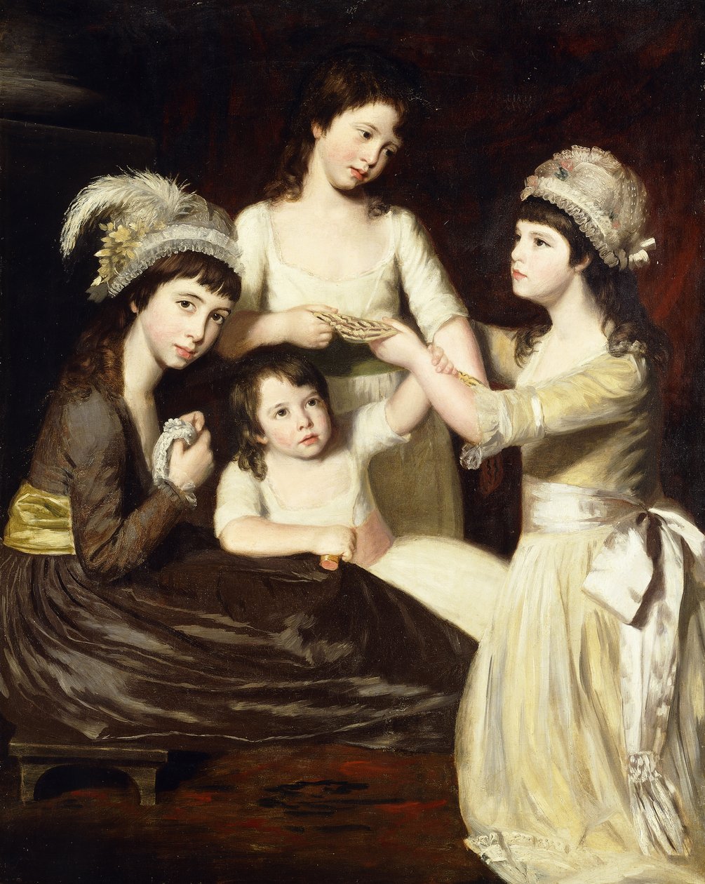 Retrato de grupo de Mary, Charlotte, Caroline e Eliza, filhas de Christopher e Anne Gullett, de John Opie