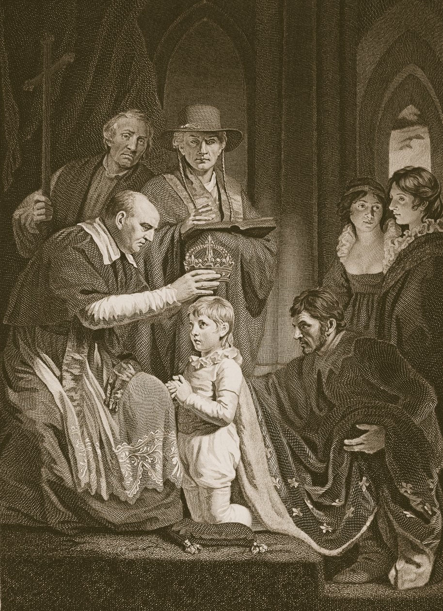 A coroação de Henrique VI, gravada por T. Holloway, ilustração de "The History of England", de David Hume, pub. por R. Bowyer, Londres, 1812 de John Opie