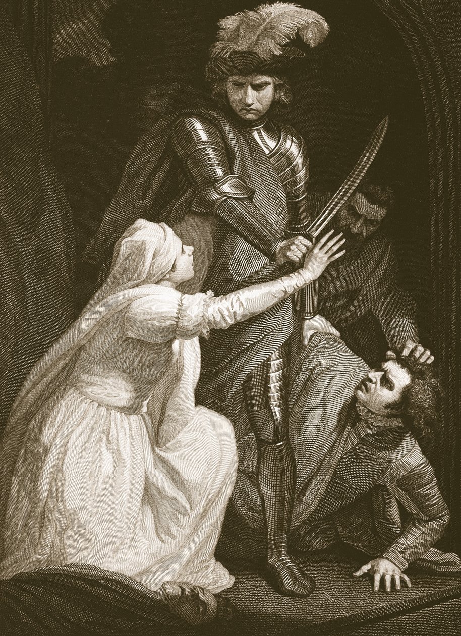 A apreensão de Mortimer, gravado por J. Fittler, ilustração de David Hume "A História da Inglaterra", pub. por R. Bowyer, Londres, 1812 de John Opie