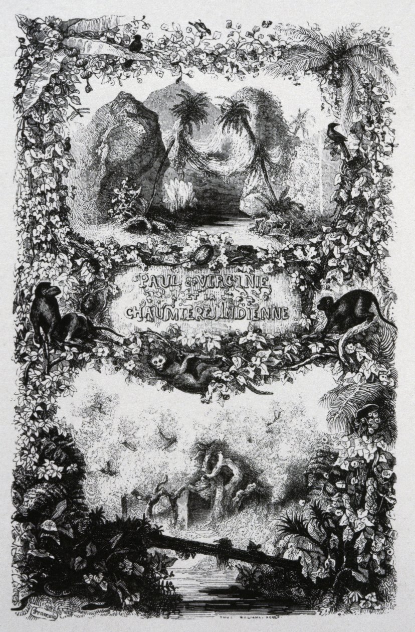 Paulo e Virgínia, c.1860-1870 (gravura) de John Orrin Smith