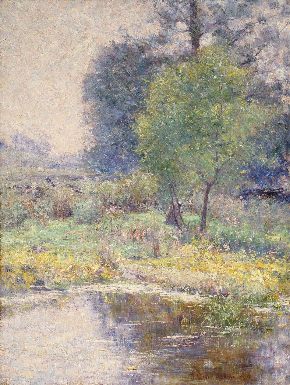 Primavera paisagem (óleo sobre tela) de John Otis Adams
