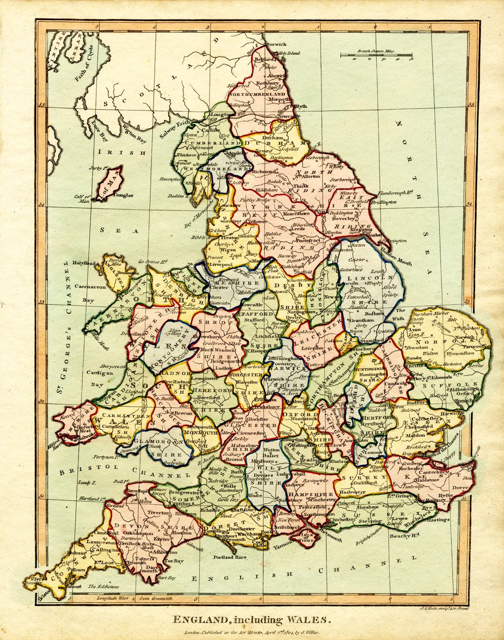 Mapa de Inglaterra e do País de Gales de John Pass