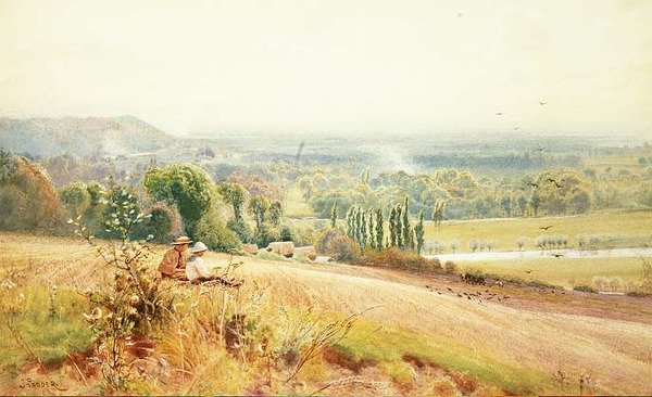 Vista de Hedsor Hill no Tamisa, perto de Cookham de John Pedder