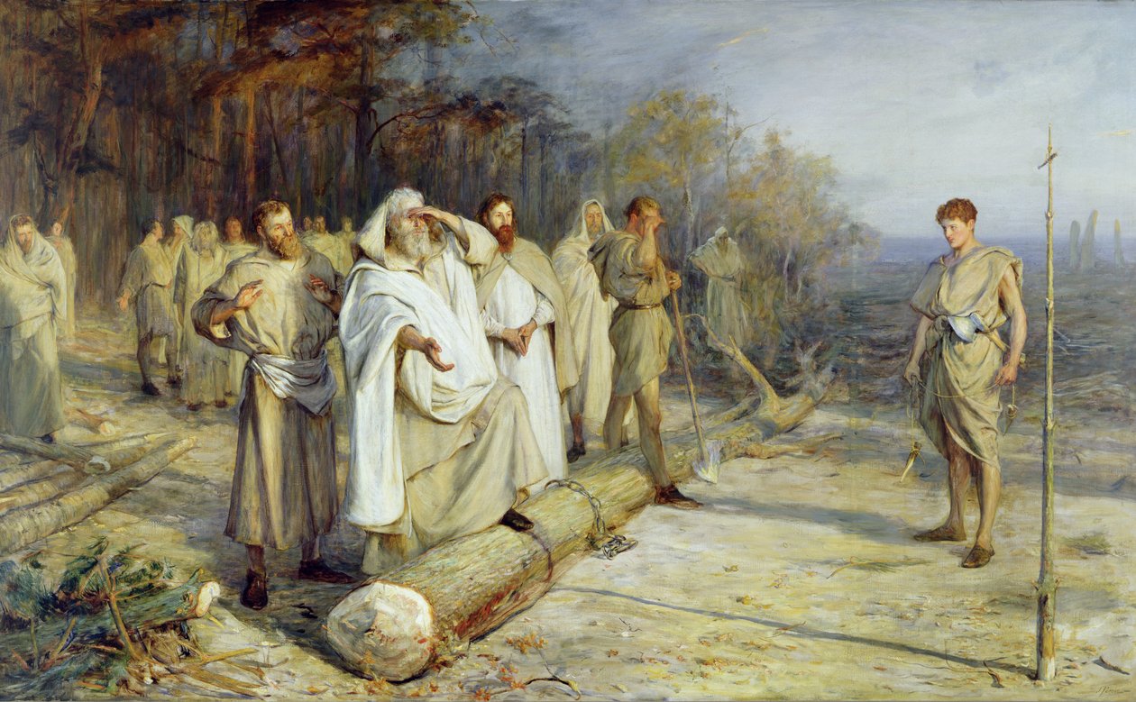 Consertando o local de um altar cristão primitivo de John Pettie