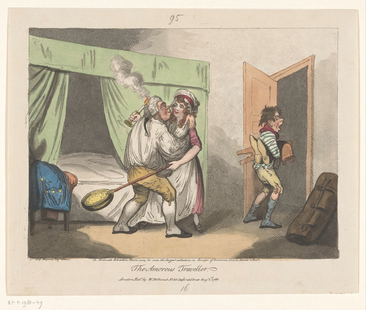 De Lustige Reiziger O Viajante Amoroso (título no objeto) de John Pettit (attributed to)