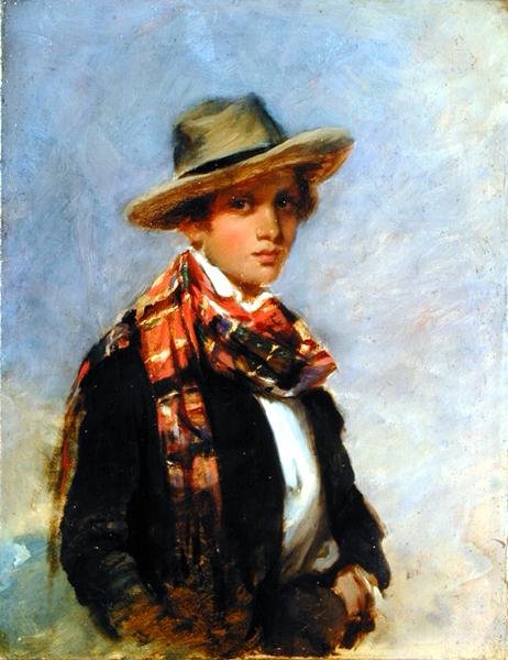Retrato de um Jovem com um Lenço de Tartan (óleo sobre tela) de John Phillip