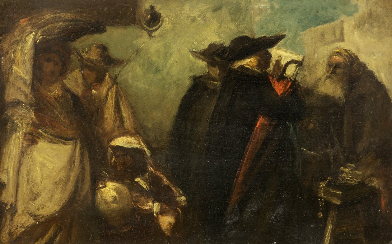 Vendendo Relíquias em Sevilha (óleo no painel) de John Phillip