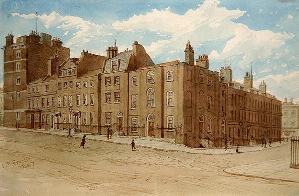 Vista da Velha Fila Cobham e parte da Cold Bath Square, Finsbury de John Phillipp Emslie