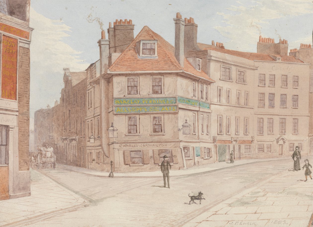 Northumberland Head Inn na Corner of Fort St. e Gun St., Spitalfields de John Phillipps Emslie