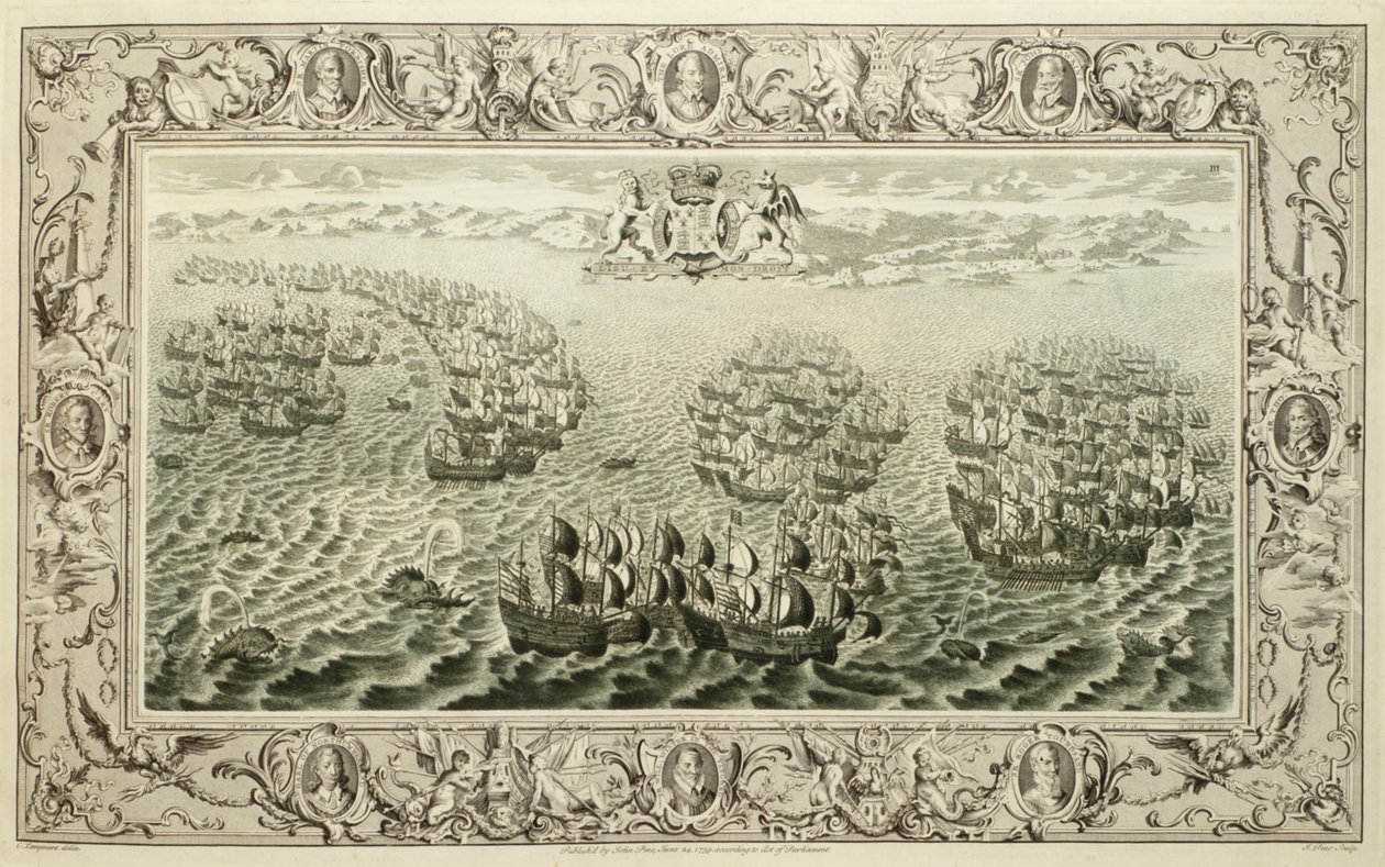 Armada (gravura de uma tapeçaria), 1739 de John Pine