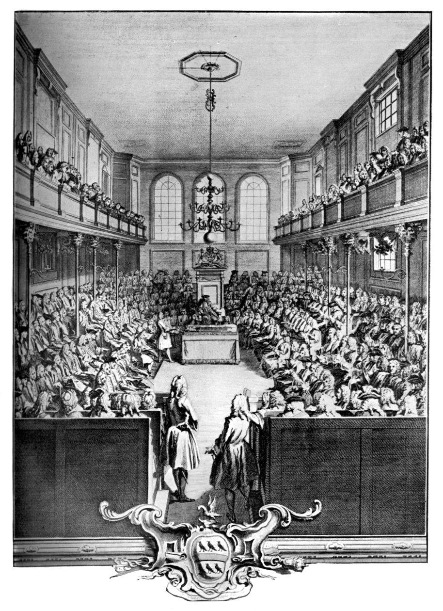 Interior da Câmara dos Comuns, Westminster, Londres, 1742, c1902-1905. de John Pine