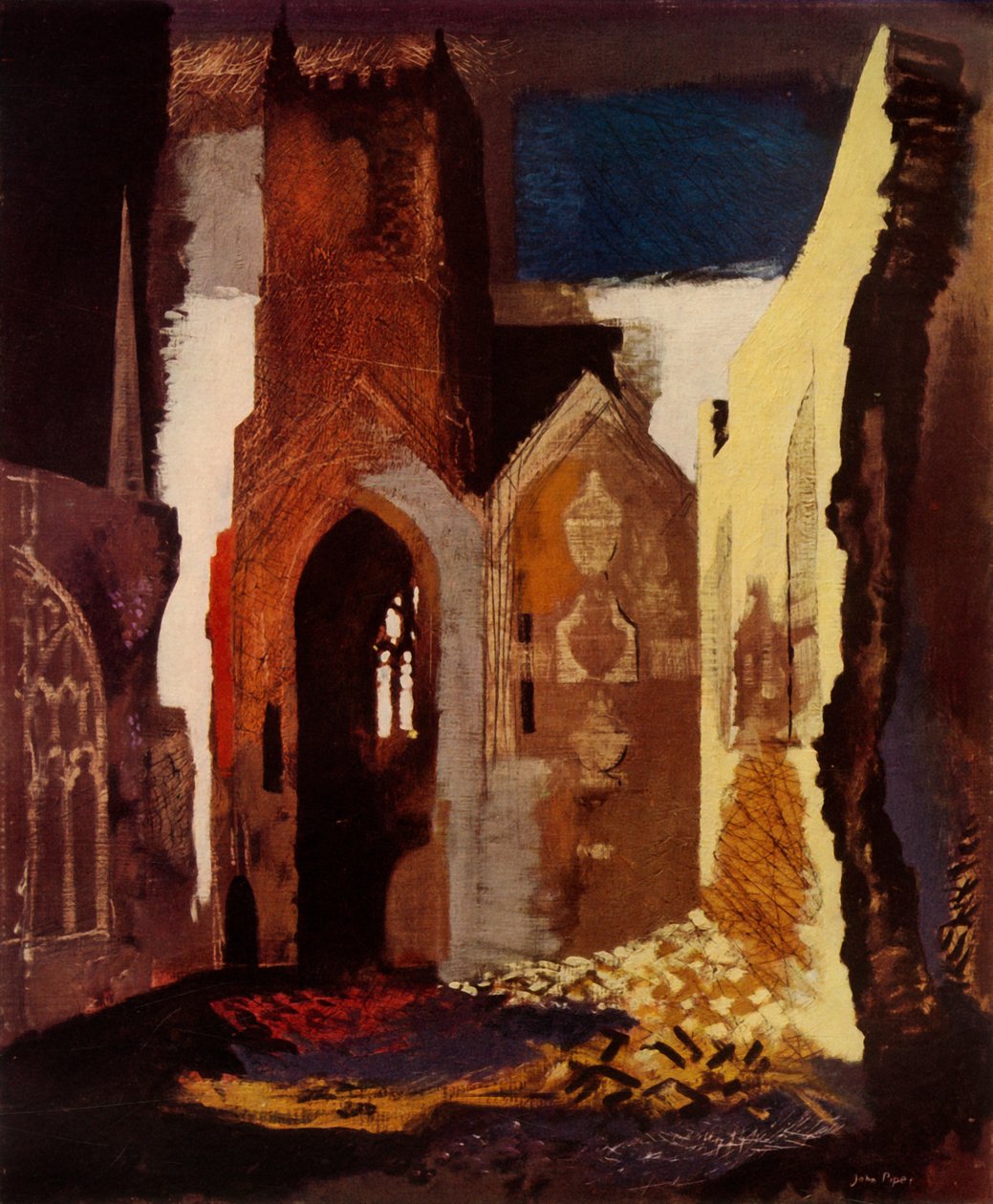 "Uma ruína de John Piper harmonizando o equilíbrio decorativo", 1949. de John Piper