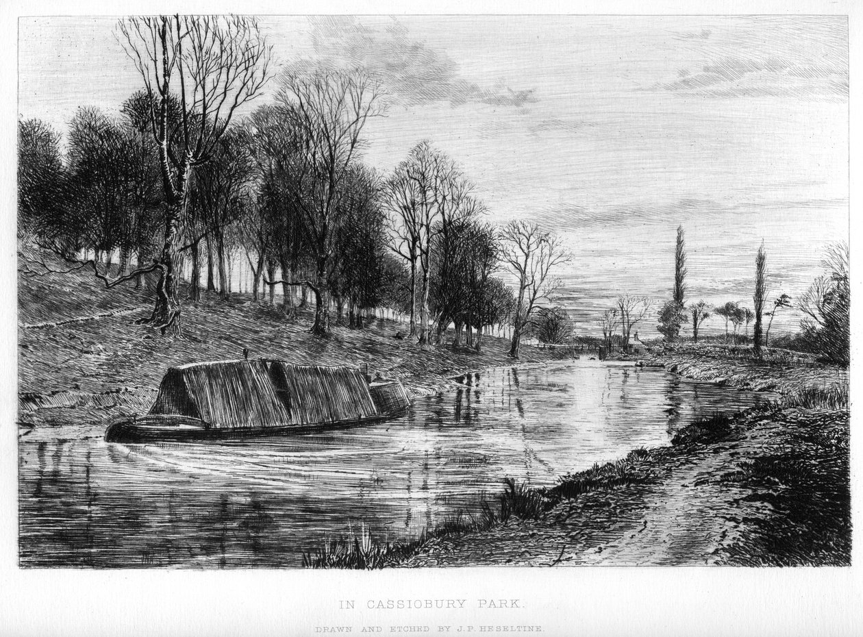 Em Cassiobury Park, século XIX. de John Postle Heseltine