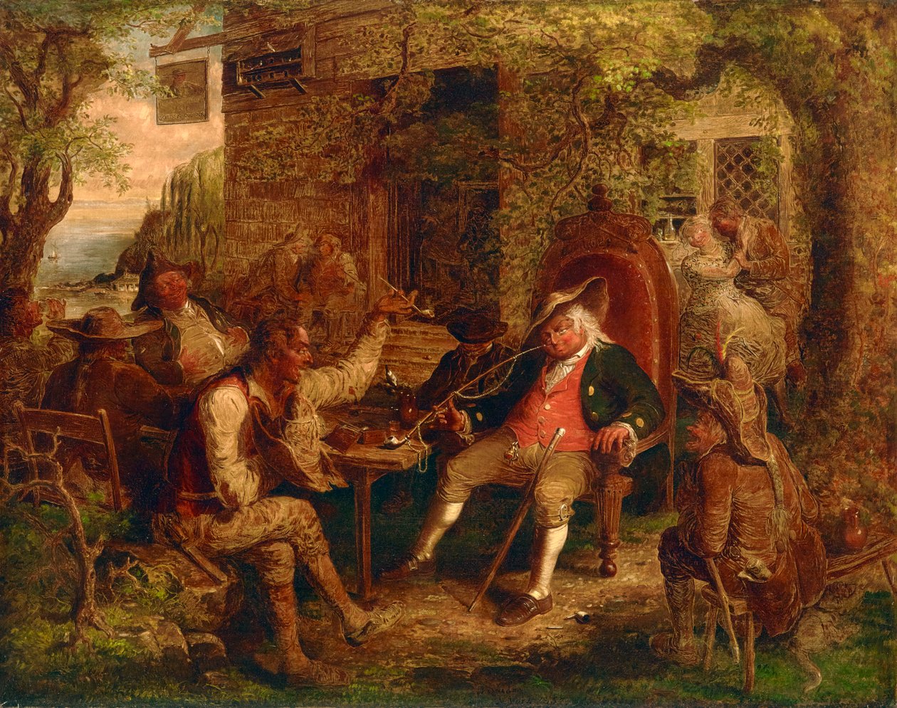 Wolfert Webber na estalagem (O sonho dourado de Wolfert Webber) 1857 (Óleo sobre tela) de John Quidor