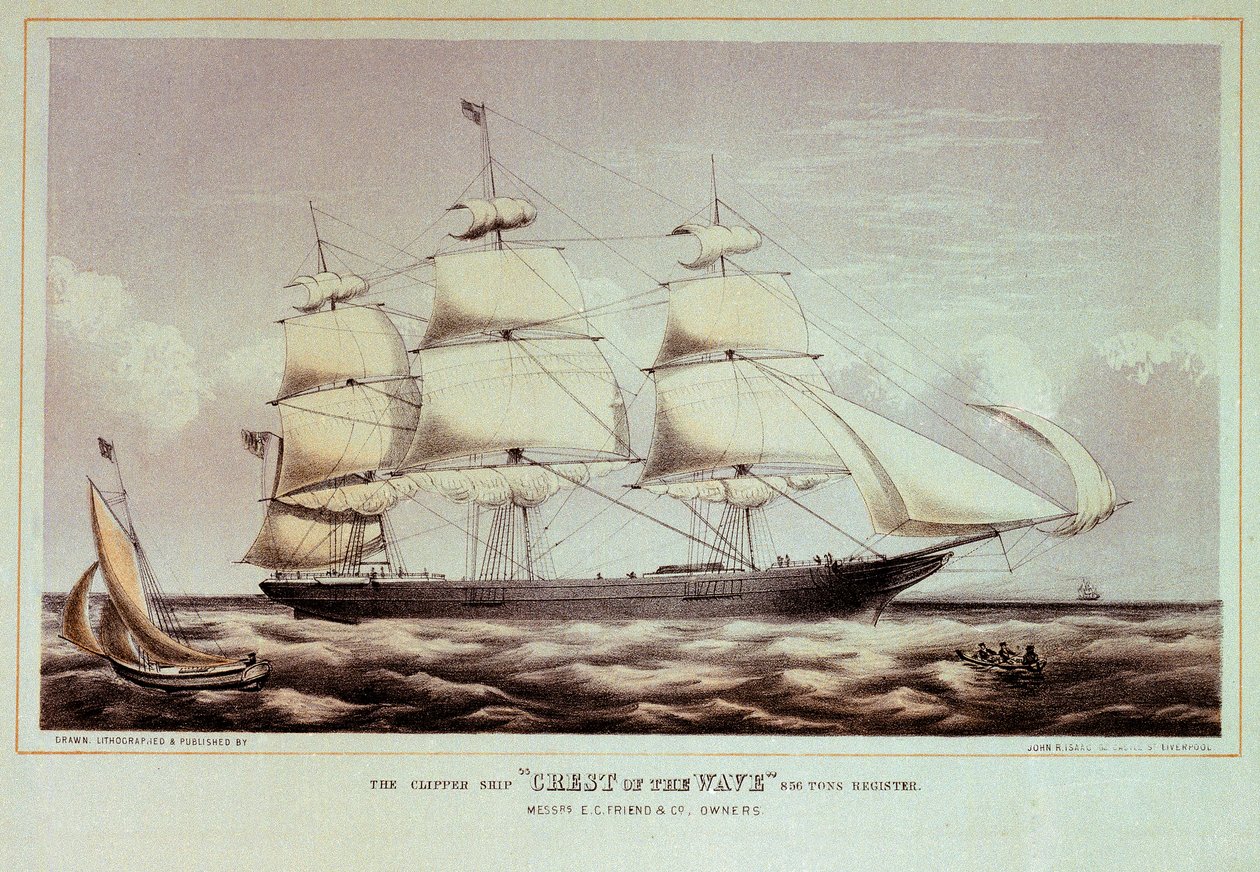 O navio clipper "Crest of the Wave de John R. Isaac