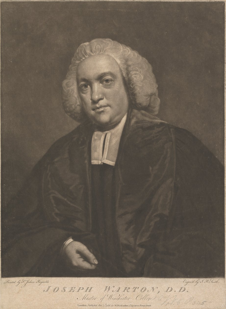 Joseph Warton, Mestre do Winchester College de John Raphael Smith