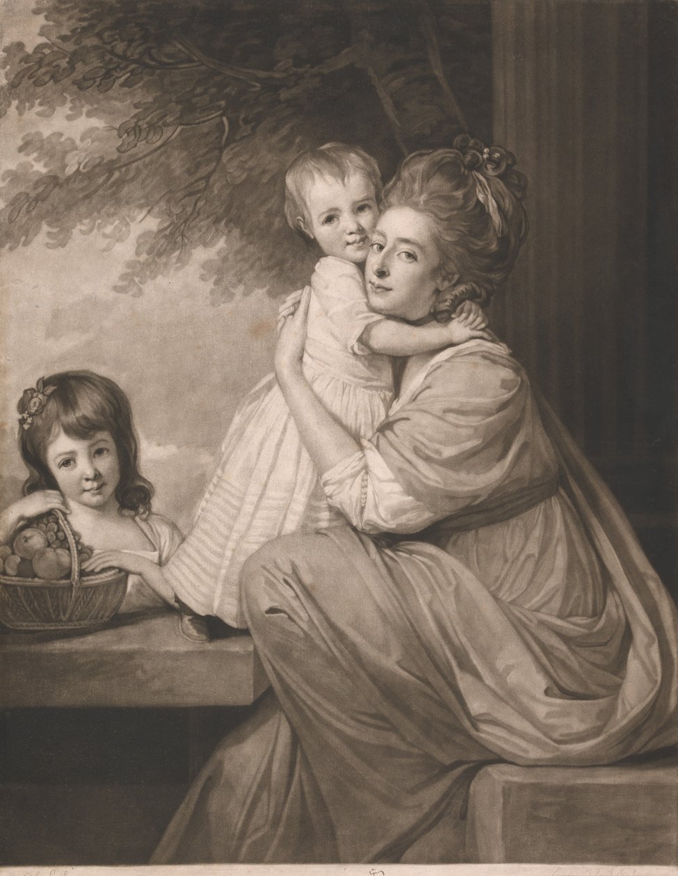 A Sra. Stables e as suas duas filhas Harriet e Maria de John Raphael Smith