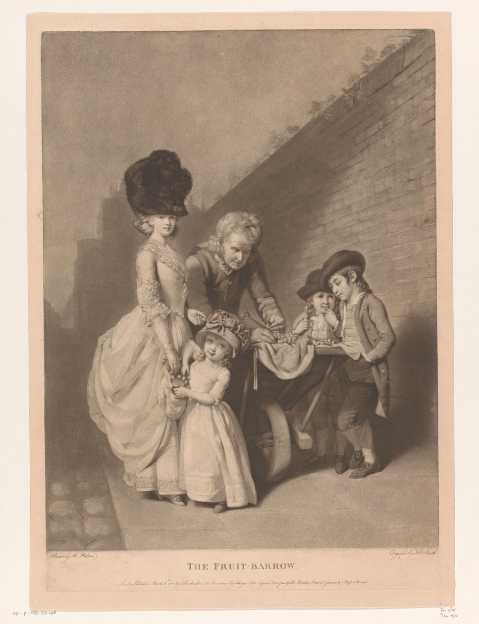 Retrato de uma família, possivelmente da família Walton
O Fruit-Barrow (título sobre o objecto) de John Raphael Smith