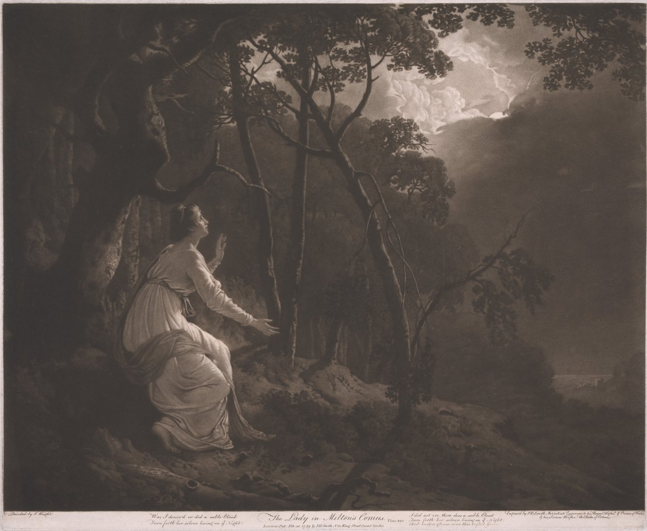 A dama no Comus de Milton de John Raphael Smith