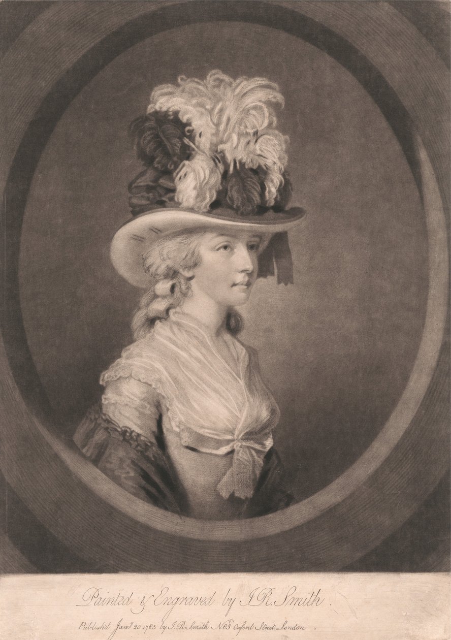 Jovem senhora com chapéu de penas de John Raphael Smith