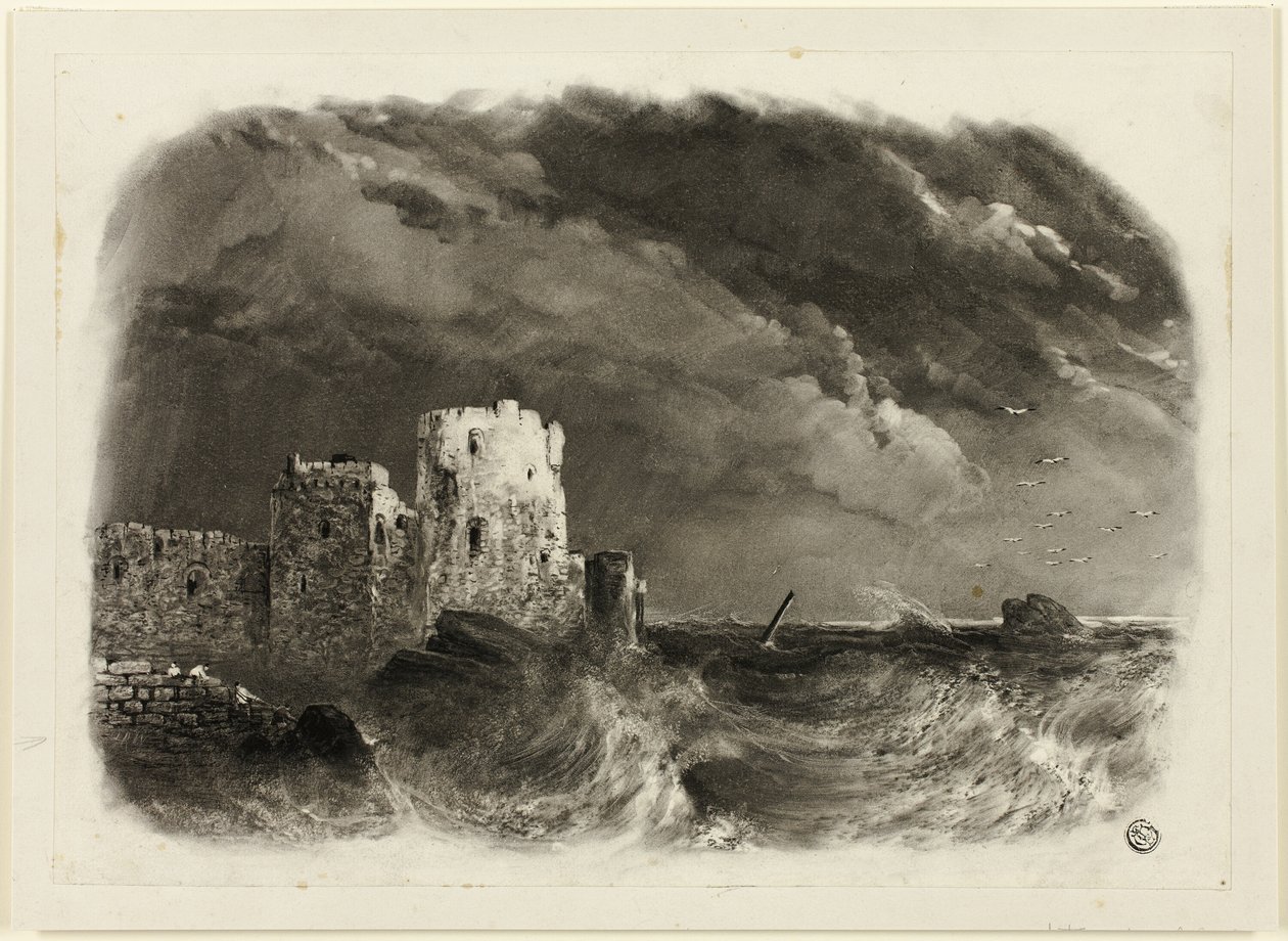 Castelo em ruínas à beira-mar de John Rawson Walker
