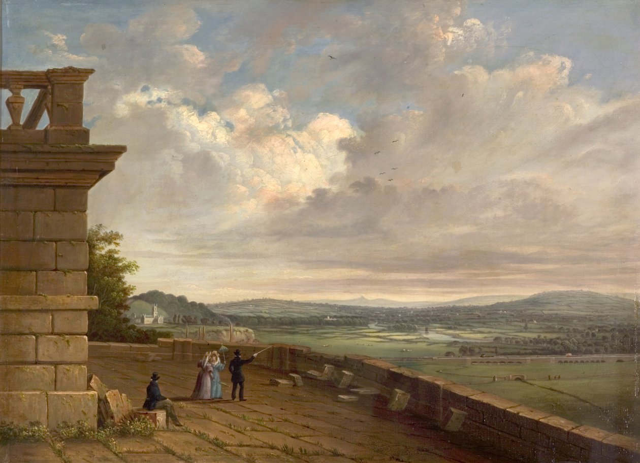 Vista do Terraço do Castelo de Nottingham Olhando para o Leste, c.1845 de John Rawson Walker