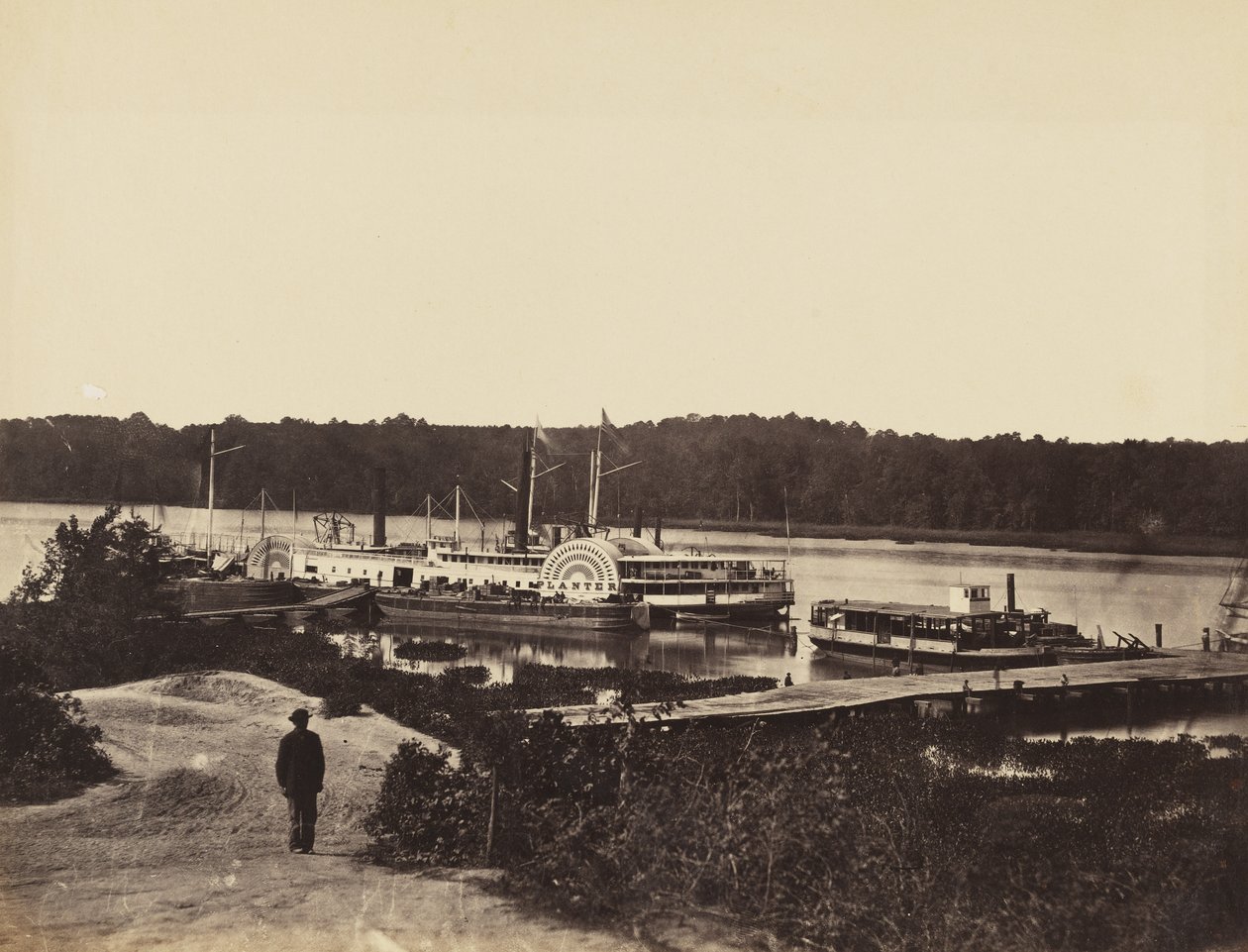 Medical Supply Boat Plauter, no Appomattox., Janeiro de 1865 (albume montado em papel de parede) de John Reekie