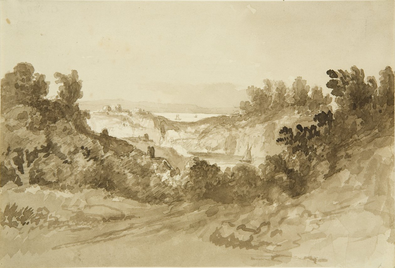 Avon e Severn de Windcliff on the Wye, c.1820 (lápis e aguarela sobre papel) de John Reverend Eden
