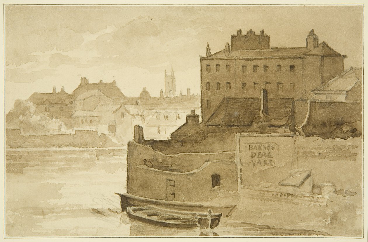 Porto Flutuante, em Counterslip (desenho, aguarela) de John Reverend Eden