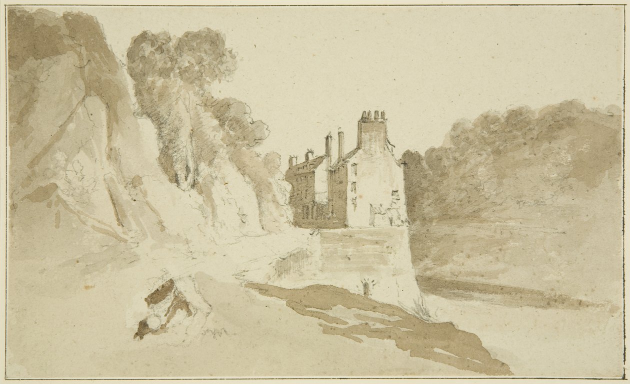Hotwell House (lápis e aguarela sobre papel) de John Reverend Eden