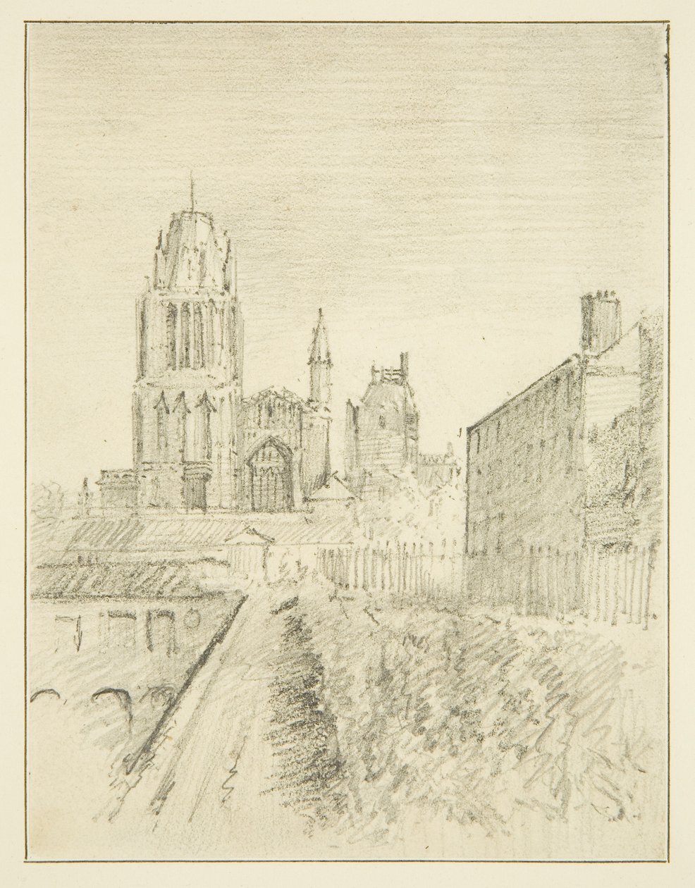 Igreja Redcliffe e parte de Alfred Wharf (desenho, aguarela) de John Reverend Eden