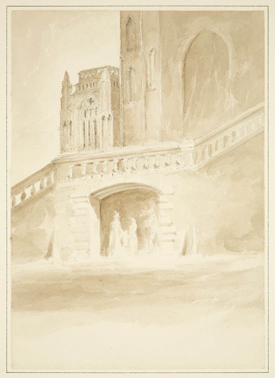 Redcliffe Conduit e parte de North Porch (desenho, aguarela) de John Reverend Eden