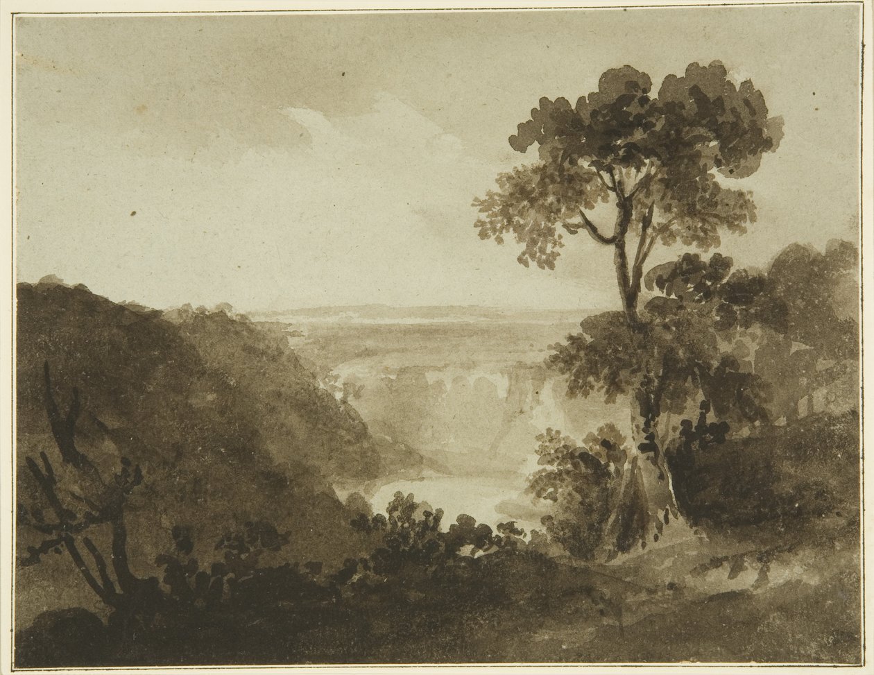Vista de Clifton Down, c.1820 (lápis e aguarela sobre papel) de John Reverend Eden