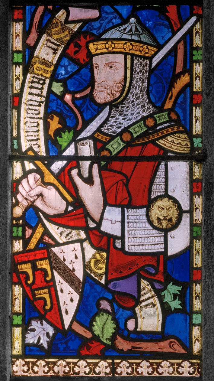 Cavaleiro do século XIV, braços de Granville, 1859-60 (vitral) de John Richard Clayton