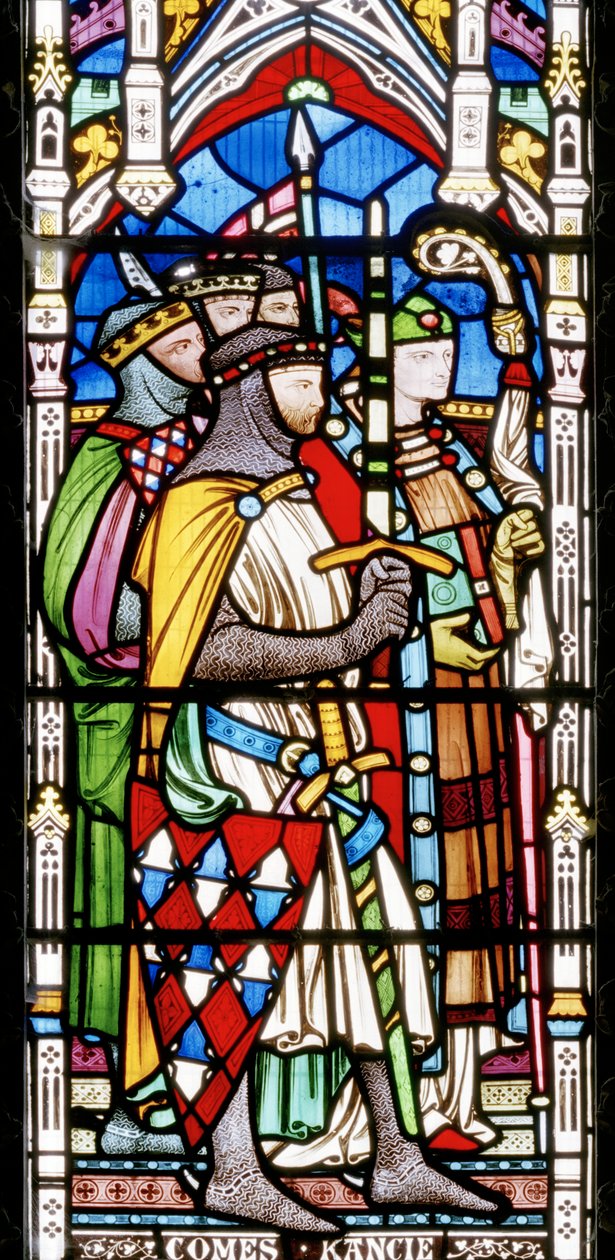 Detalhe da Coroação de Henrique III, 1860 (vitral) de John Richard Clayton