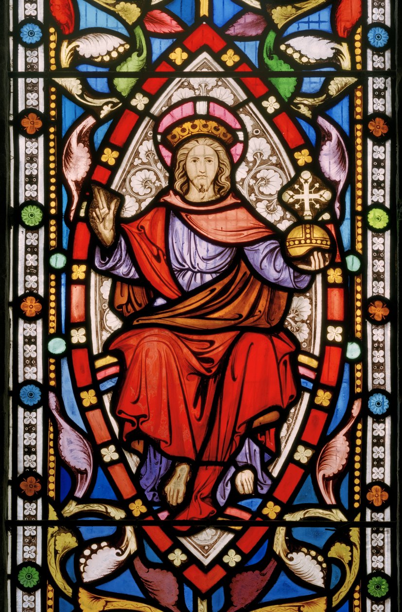 Grande Milton, St Mary, Clayton e Bell, John Richard Clayton (1827-1913), Cristo em Majestade, c.1859 de John Richard Clayton