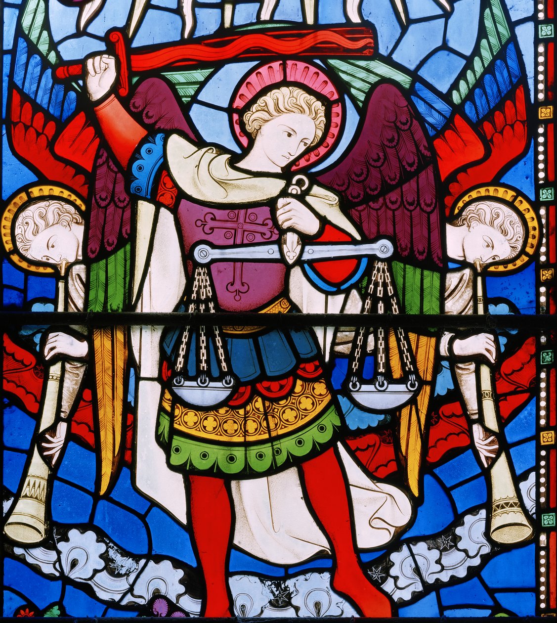 O último julgamento, detalhe, 1860 (vitral) de John Richard Clayton