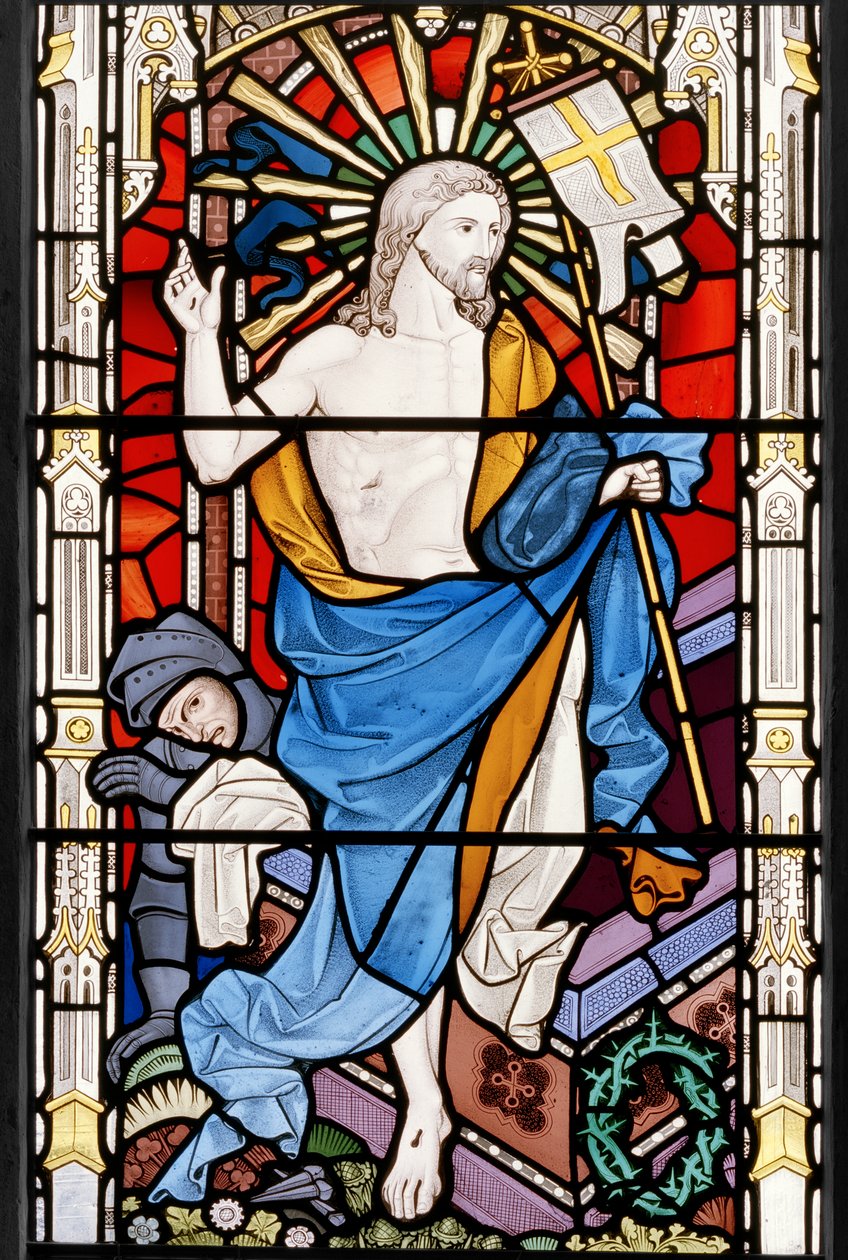 O Cristo ressuscitado, 1862 (vitral) de John Richard Clayton