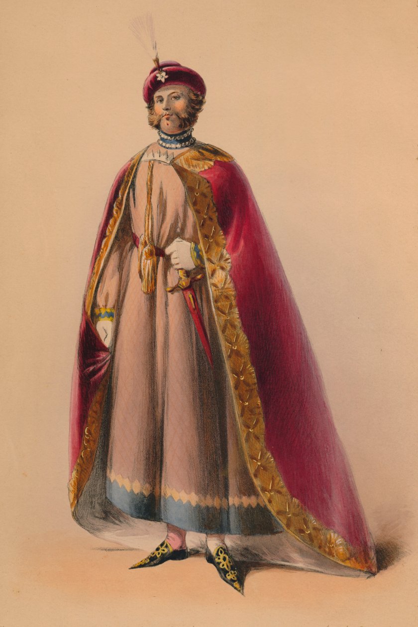 Convidado em traje para a rainha Victorias Bal Costumé, 12 de maio de 1842, 1843. de John Richard Coke Smyth