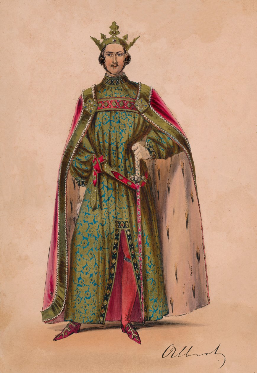 Príncipe Albert em traje como Rei Plantageneta Edward III para o Bal Costumé, 12 de maio de 1842, 1843. de John Richard Coke Smyth