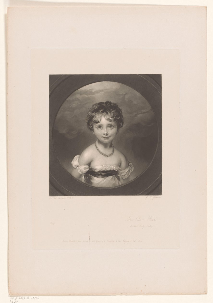 Portret de Emily Ashley-Cooper The Rose Bud / (Present Lady Ashley) (título no objeto) de John Richardson Jackson