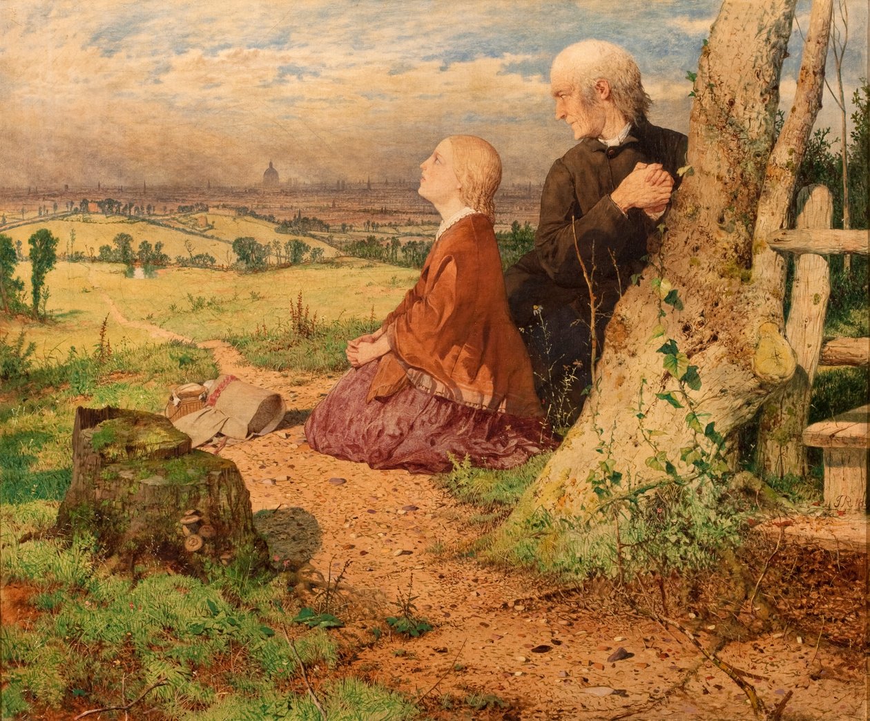 A pequena Nell e o avô a saírem de Londres de John Ritchie