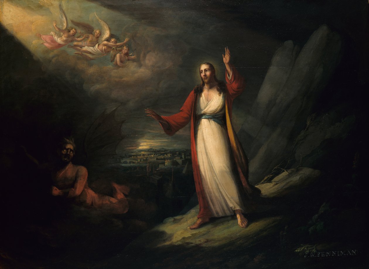 Cristo Tentado pelo Diabo, 1818. de John Ritto Penniman