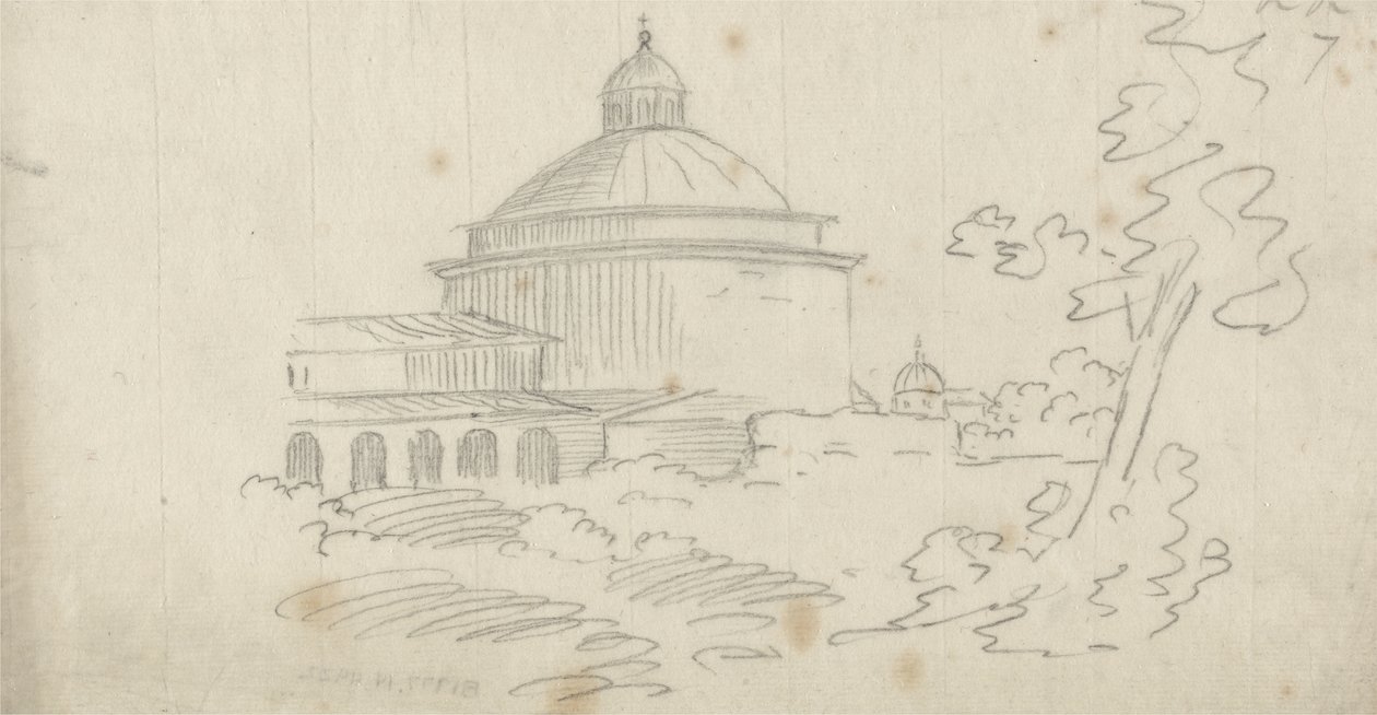 Ariccia (grafite no papel) de John Robert Cozens