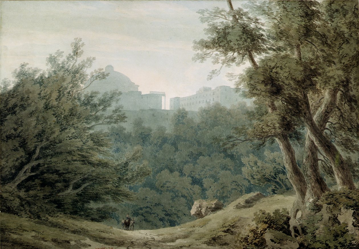 Arriccia perto de Albano (aquarela sobre papel) de John Robert Cozens