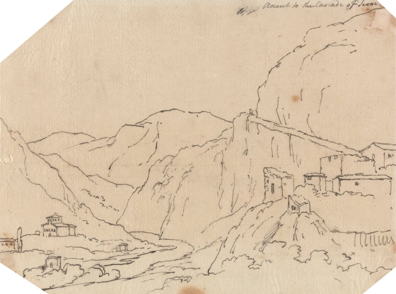 Ascensão à Cascata de Terni de John Robert Cozens