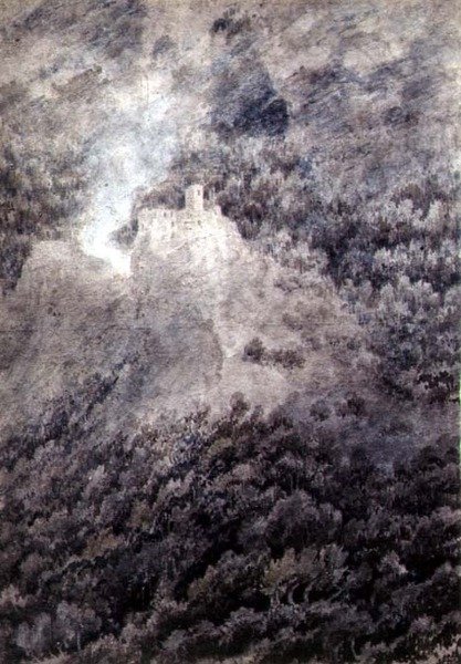 Entre Bolzano e Trent (lápis, aguarela e lavagem em papel) de John Robert Cozens