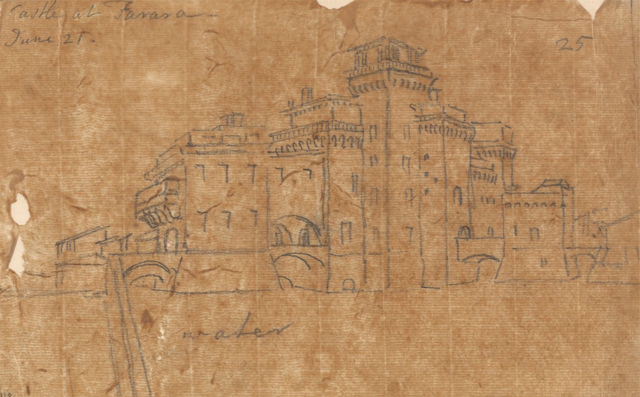 Castelo em Ferrara, 21 de Junho de John Robert Cozens