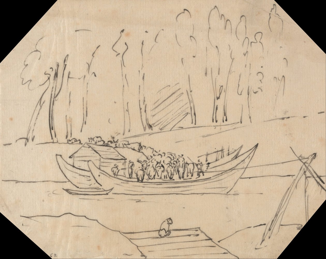 Gado num barco de John Robert Cozens